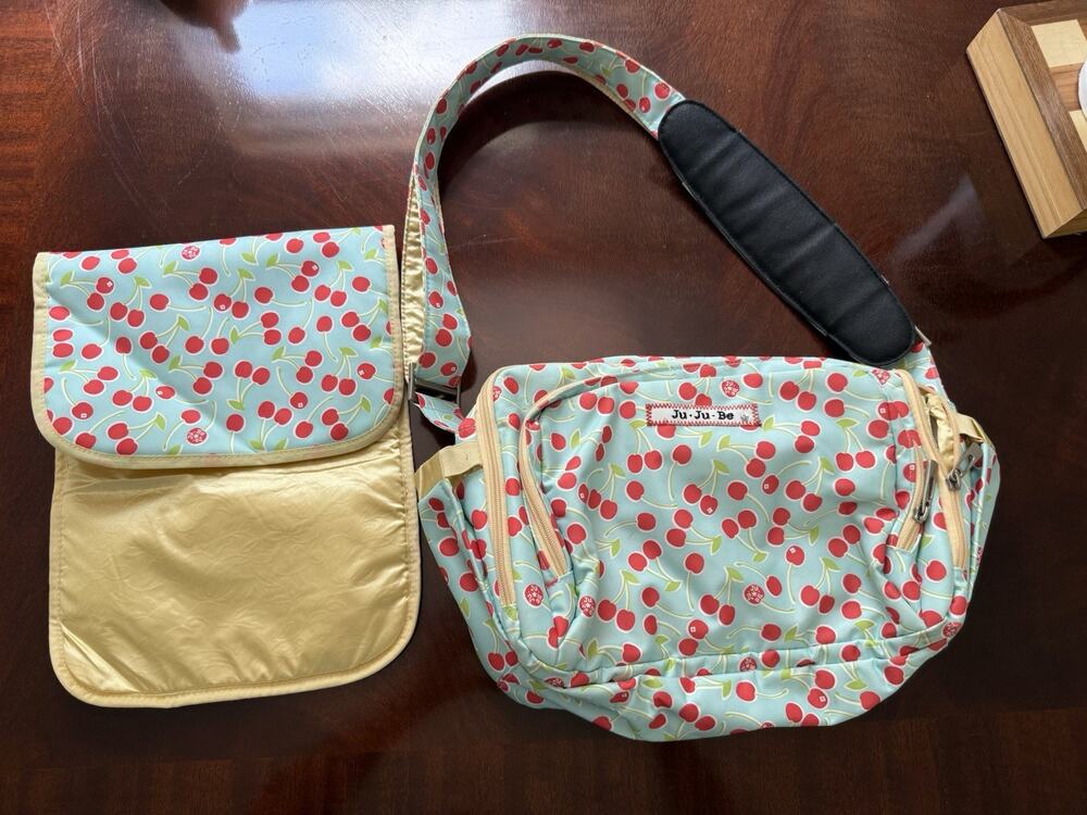 Jujube Cherry lemonade Diaper Bag With Changing Pad